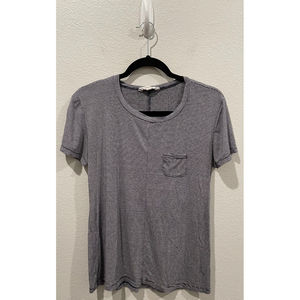 ATHLETA Striped Black White Short Sleeve Top